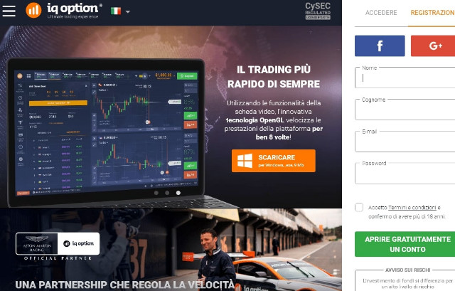 IQ Option broker online registrarsi su IQ Option